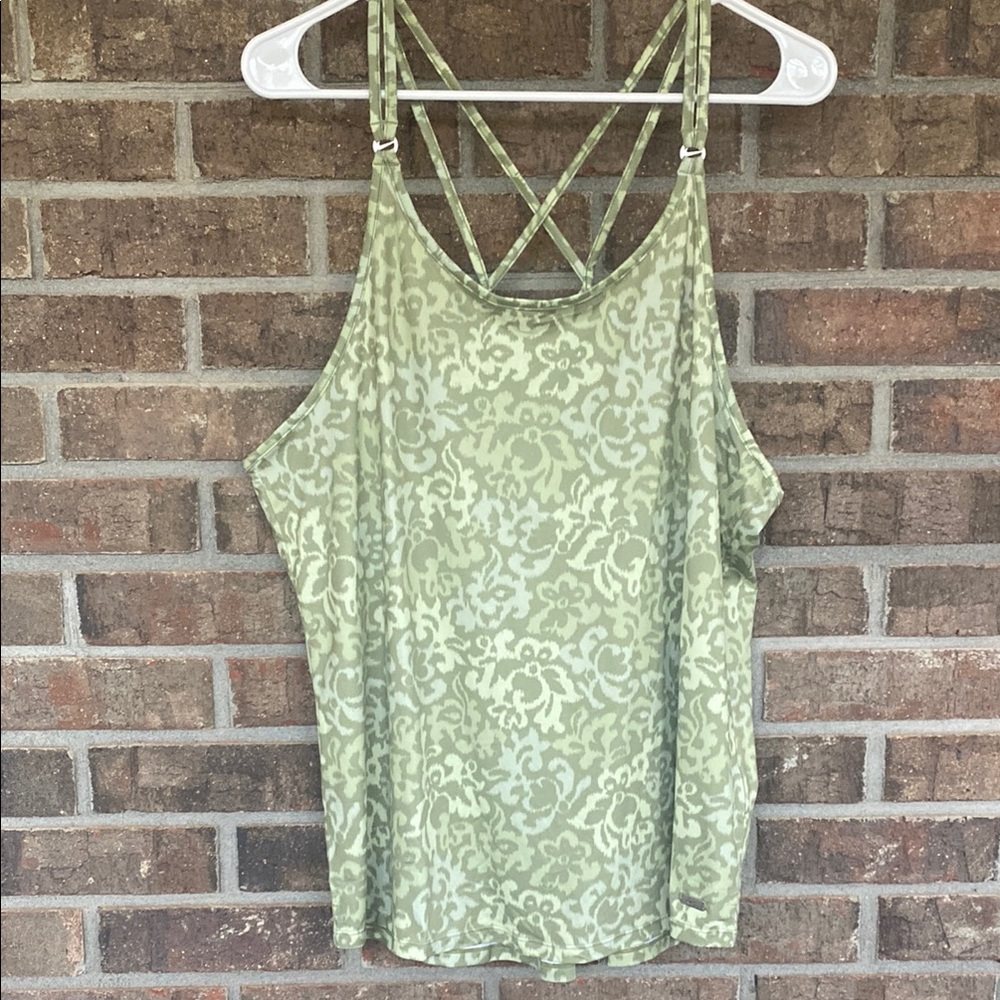 Nike Light Green Printed Crisscross Back Cami